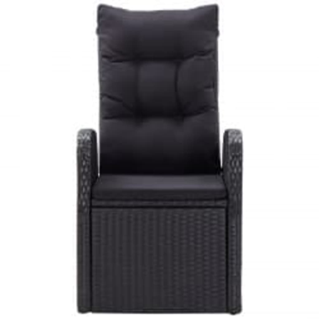 Set da Pranzo da Giardino 5 pz con Cuscini Nero | homemem39