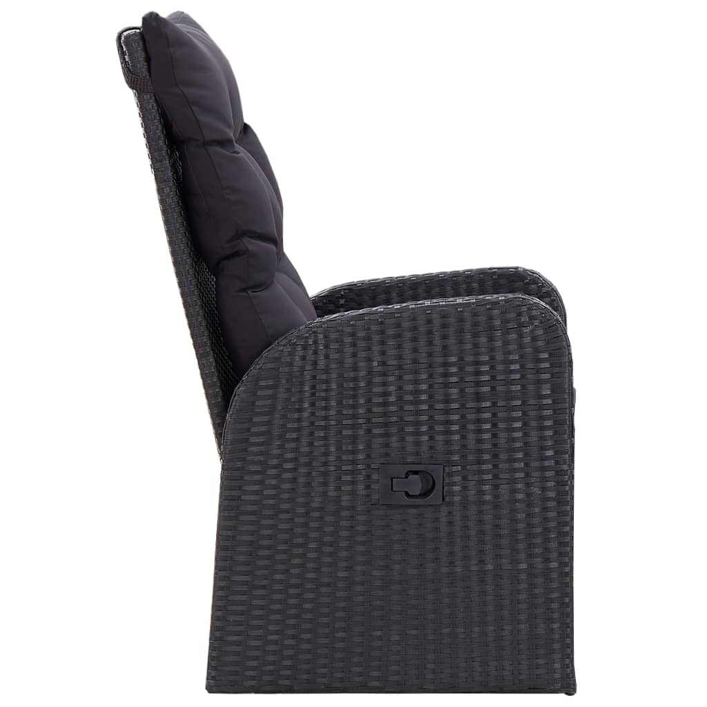Set da Pranzo da Giardino 5 pz con Cuscini Nero | homemem39