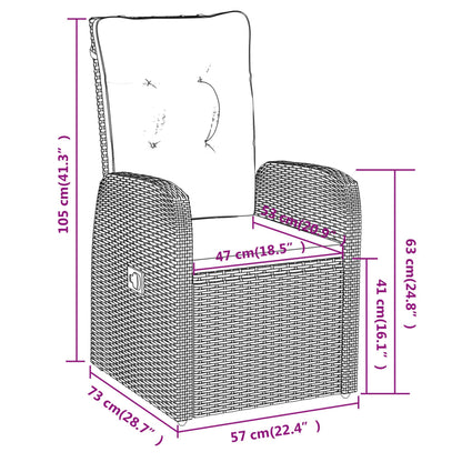 Set da Pranzo da Giardino 7 pz con Cuscini Nero - homemem39