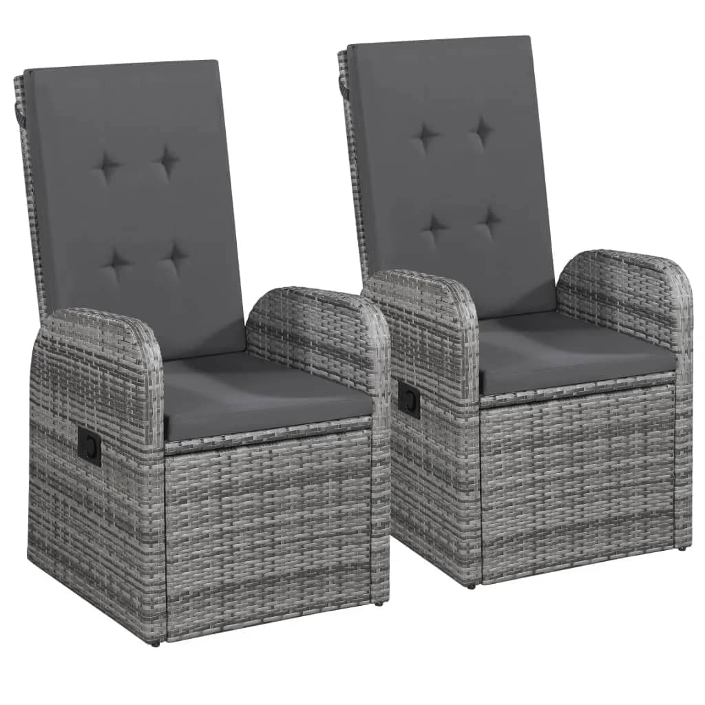 Set da Pranzo da Giardino 7 pz con Cuscini Grigio | homemem39