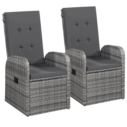 Set da Pranzo da Giardino 9 pz con Cuscini Grigio | homemem39