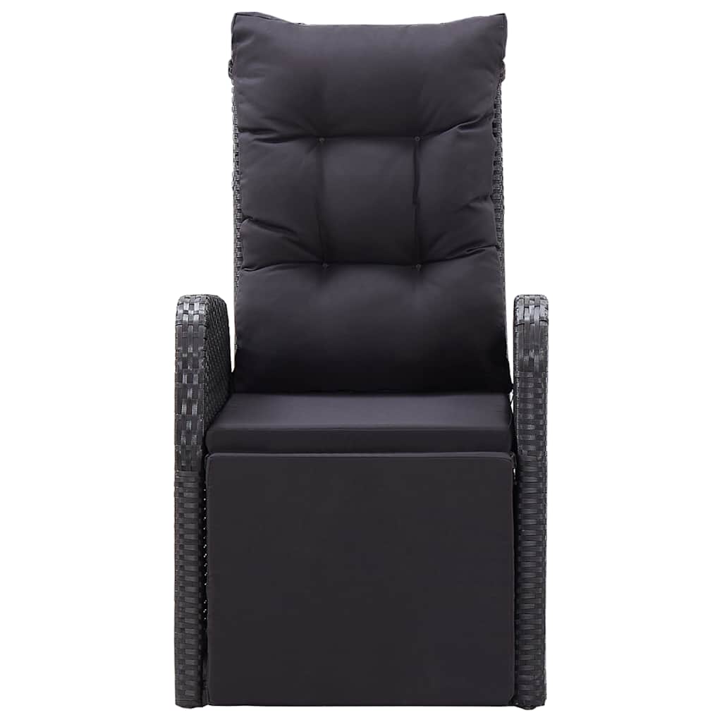 Set da Pranzo da Giardino 7 pz con Cuscini Nero