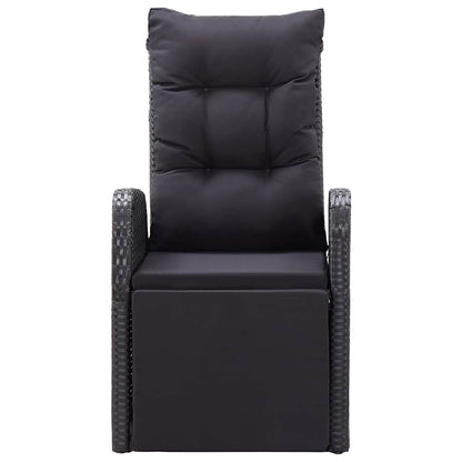 Set da Pranzo da Giardino 7 pz con Cuscini Nero