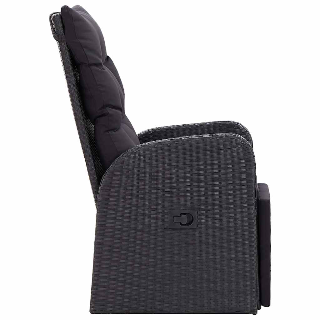 Set da Pranzo da Giardino 7 pz con Cuscini Nero