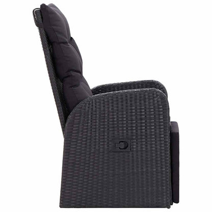 Set da Pranzo da Giardino 7 pz con Cuscini Nero