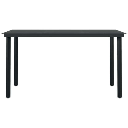 Set da Pranzo da Giardino 7 pz con Cuscini Nero