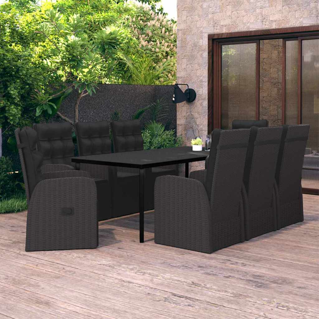 Set da Pranzo da Giardino 9 pz con Cuscini