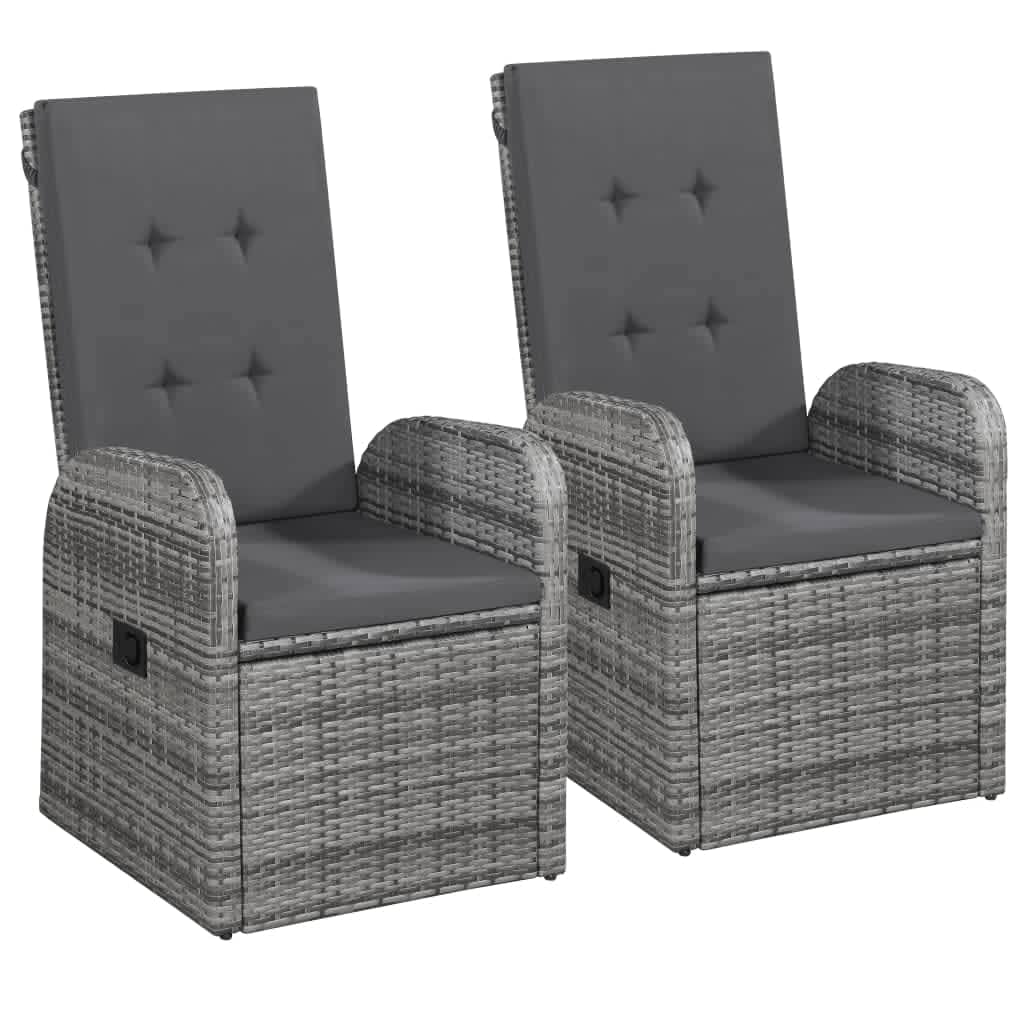 Set da Pranzo da Giardino 9 pz con Cuscini Grigio | homemem39