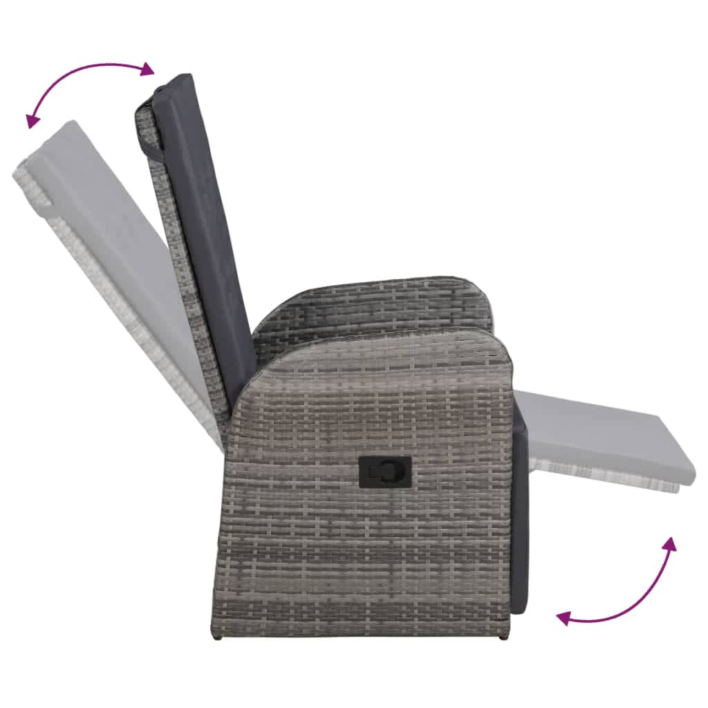 Set da Pranzo da Giardino 9 pz con Cuscini Grigio | homemem39