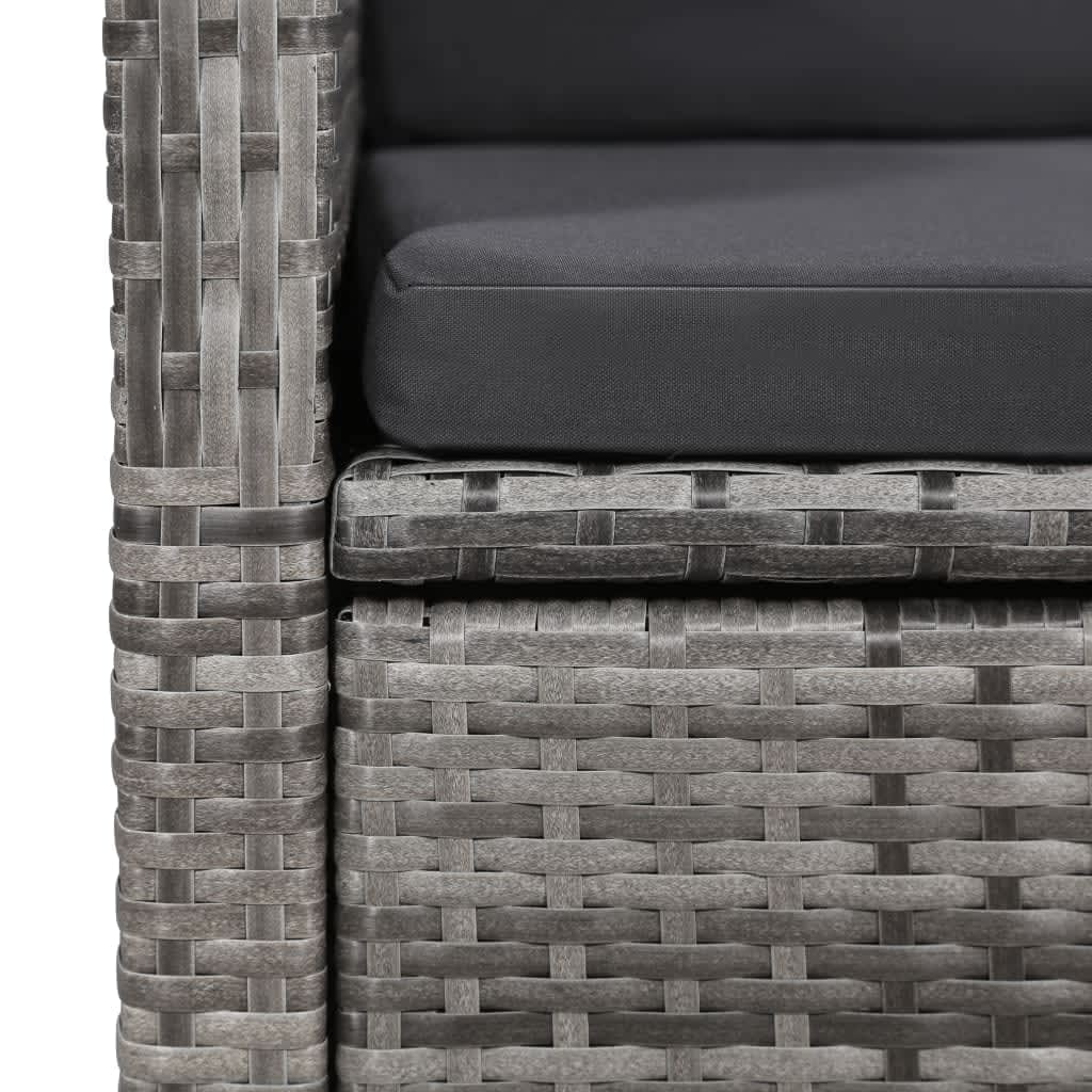 Set da Pranzo da Giardino 9 pz con Cuscini Grigio | homemem39