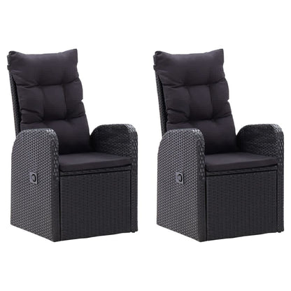 Set da Pranzo da Giardino 7 pz con Cuscini Nero | homemem39