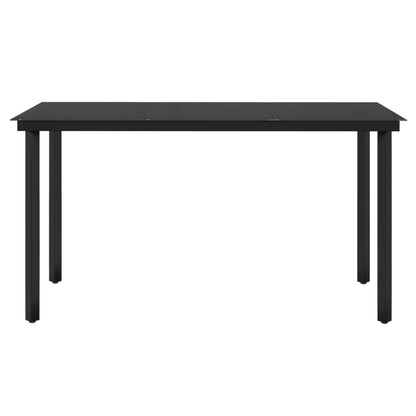 Set da Pranzo da Giardino 7 pz con Cuscini Nero | homemem39