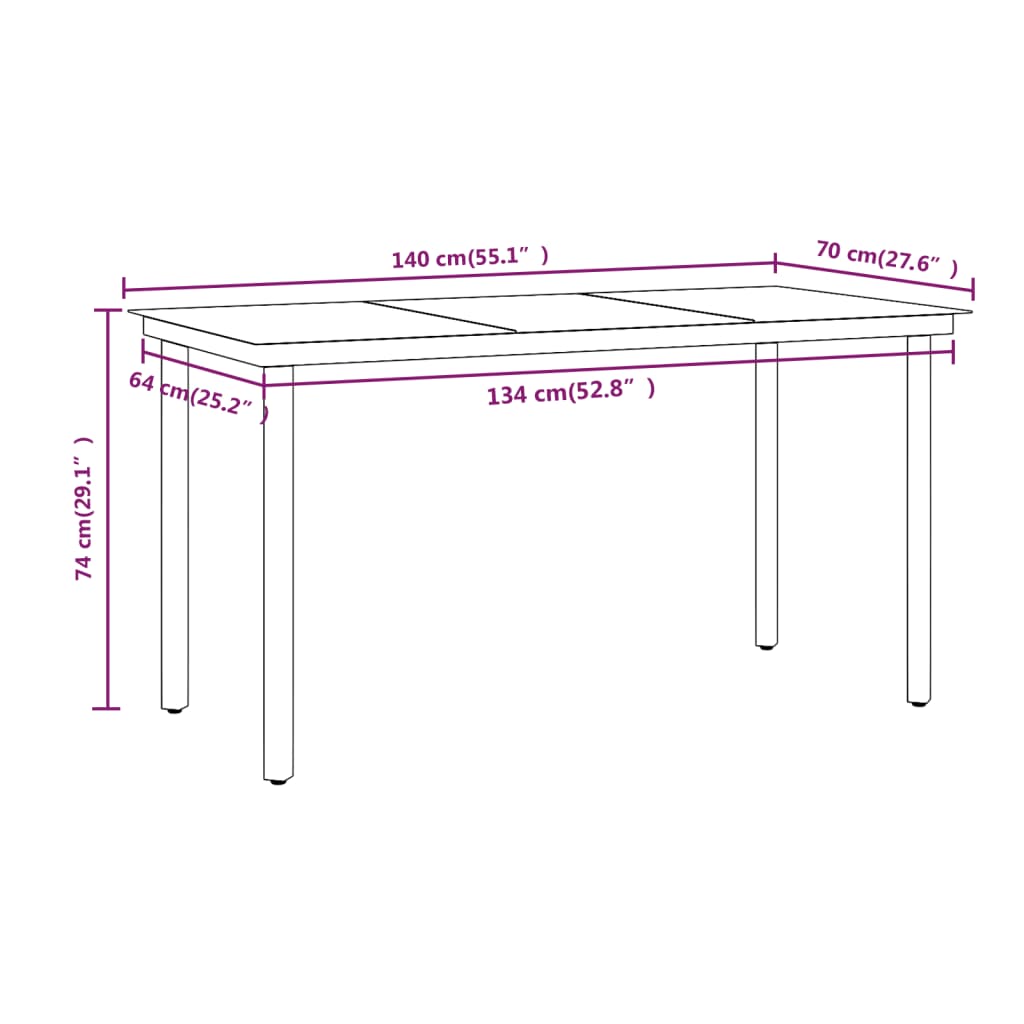 Set da Pranzo da Giardino 5 pz con Cuscini Marrone | homemem39
