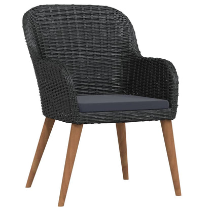 Set da Pranzo da Giardino 3 pz con Cuscini Nero - homemem39