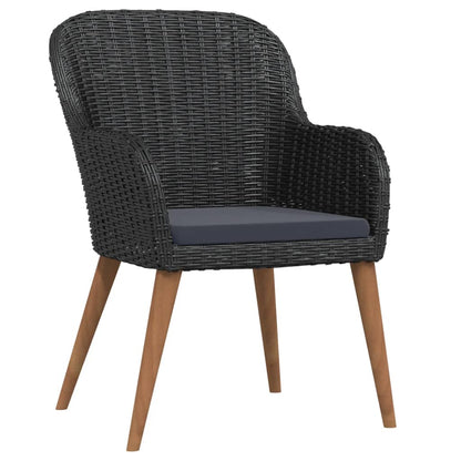 Set da Pranzo da Giardino 5 pz con Cuscini Nero - homemem39