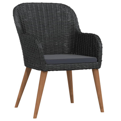 Set da Pranzo da Giardino 7 pz con Cuscini Nero - homemem39