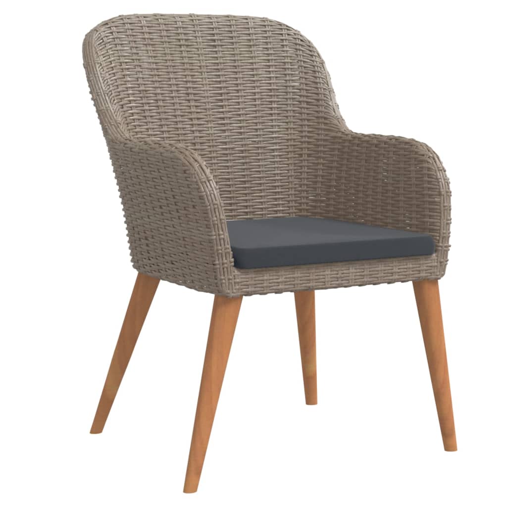 Set da Pranzo da Giardino 3 pz con Cuscini Marrone - homemem39