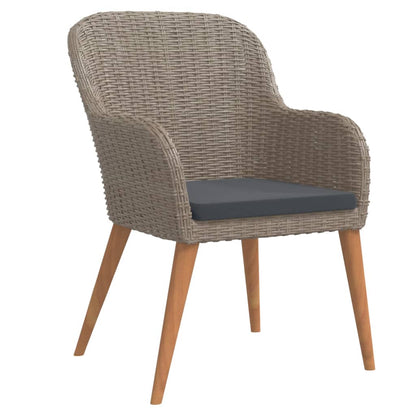 Set da Pranzo da Giardino 3 pz con Cuscini Marrone - homemem39