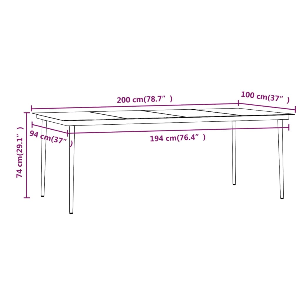 Set da Pranzo da Giardino 9 pz con Cuscini Marrone | homemem39