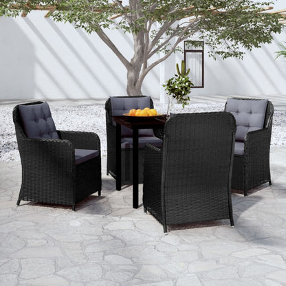 Set da Pranzo da Giardino 5 pz Nero