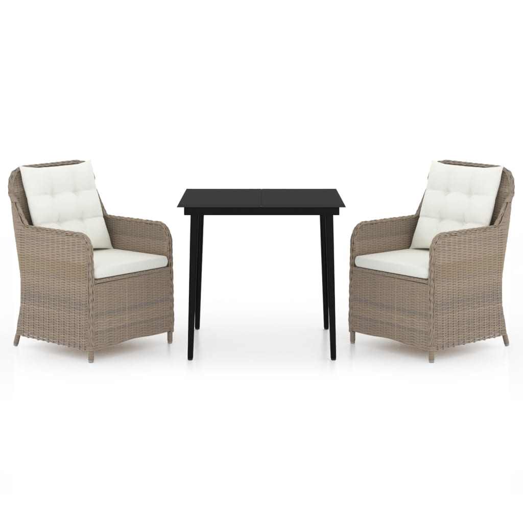 Set da Pranzo da Giardino 3 pz Marrone - homemem39