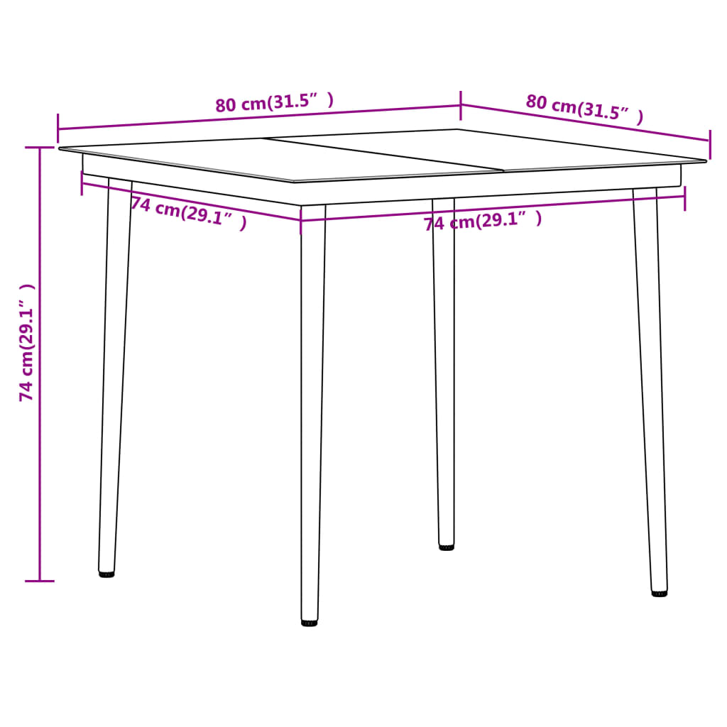 Set da Pranzo da Giardino 3 pz Marrone