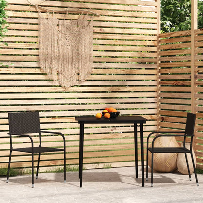 Set Mobili da Pranzo per Giardino 3 pz Nero - homemem39