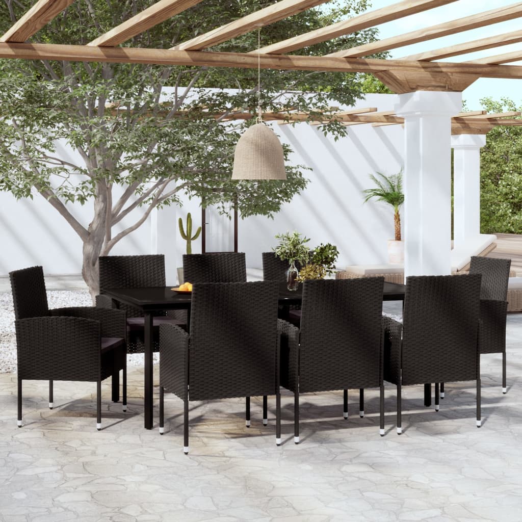 Set da Pranzo da Giardino 9 pz Nero | homemem39