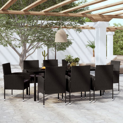 Set da Pranzo da Giardino 9 pz Nero | homemem39