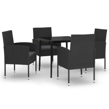 Set da Pranzo da Giardino 5 pz Nero