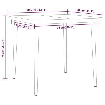 Set da Pranzo da Giardino 5 pz Nero