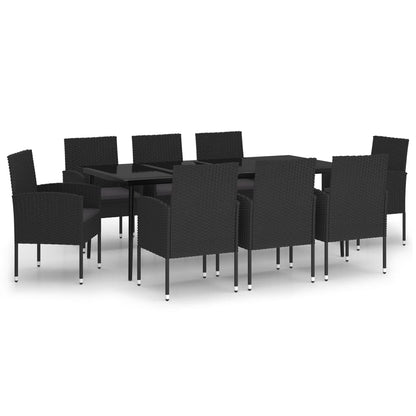 Set da Pranzo da Giardino 9 pz Nero | homemem39