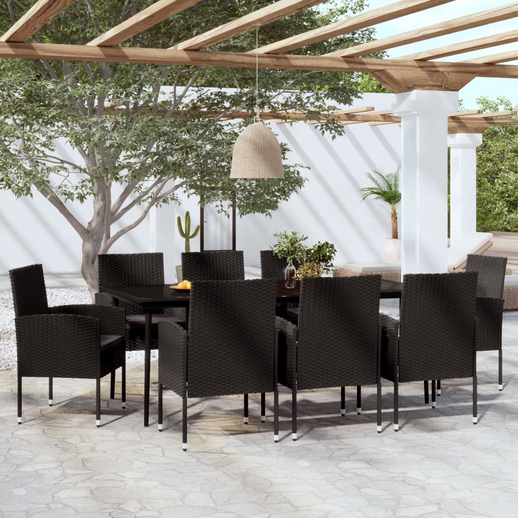 Set da Pranzo da Giardino 9 pz Nero | homemem39