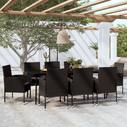 Set da Pranzo da Giardino 9 pz Nero | homemem39