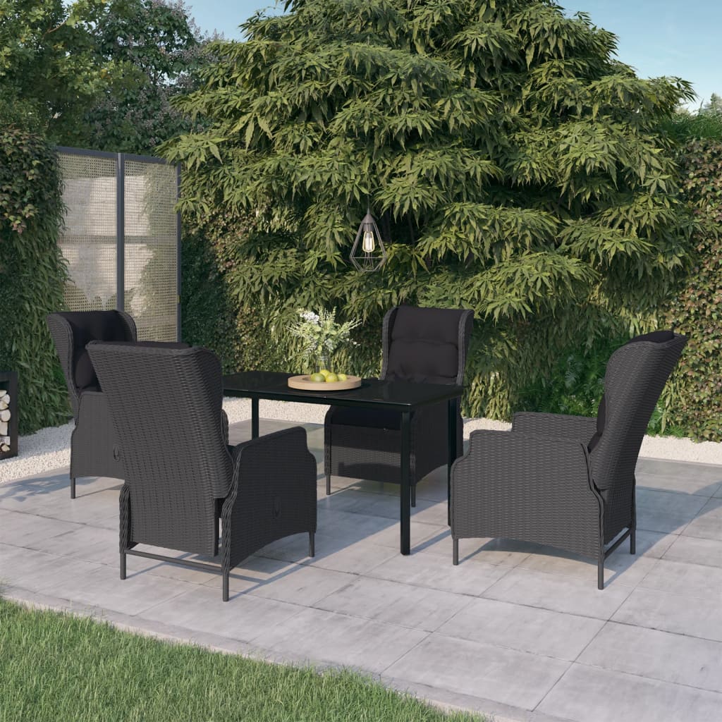 Set da Pranzo da Giardino 5 pz Grigio Scuro - homemem39