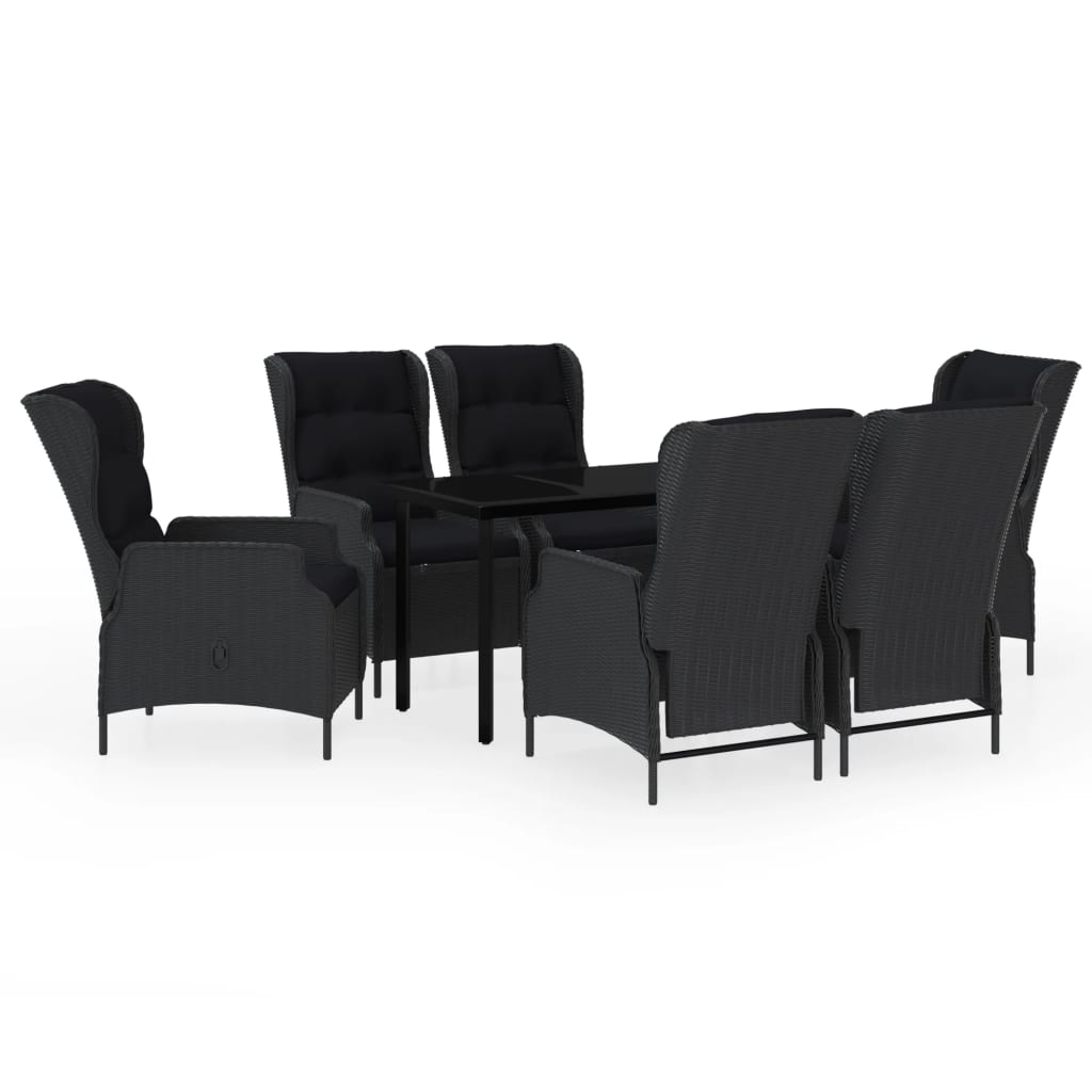Set da Pranzo da Giardino 7 pz Grigio Scuro - homemem39
