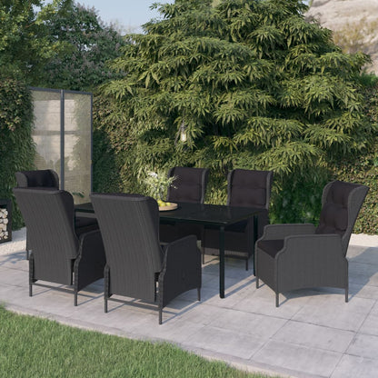 Set da Pranzo da Giardino 7 pz Grigio Scuro - homemem39