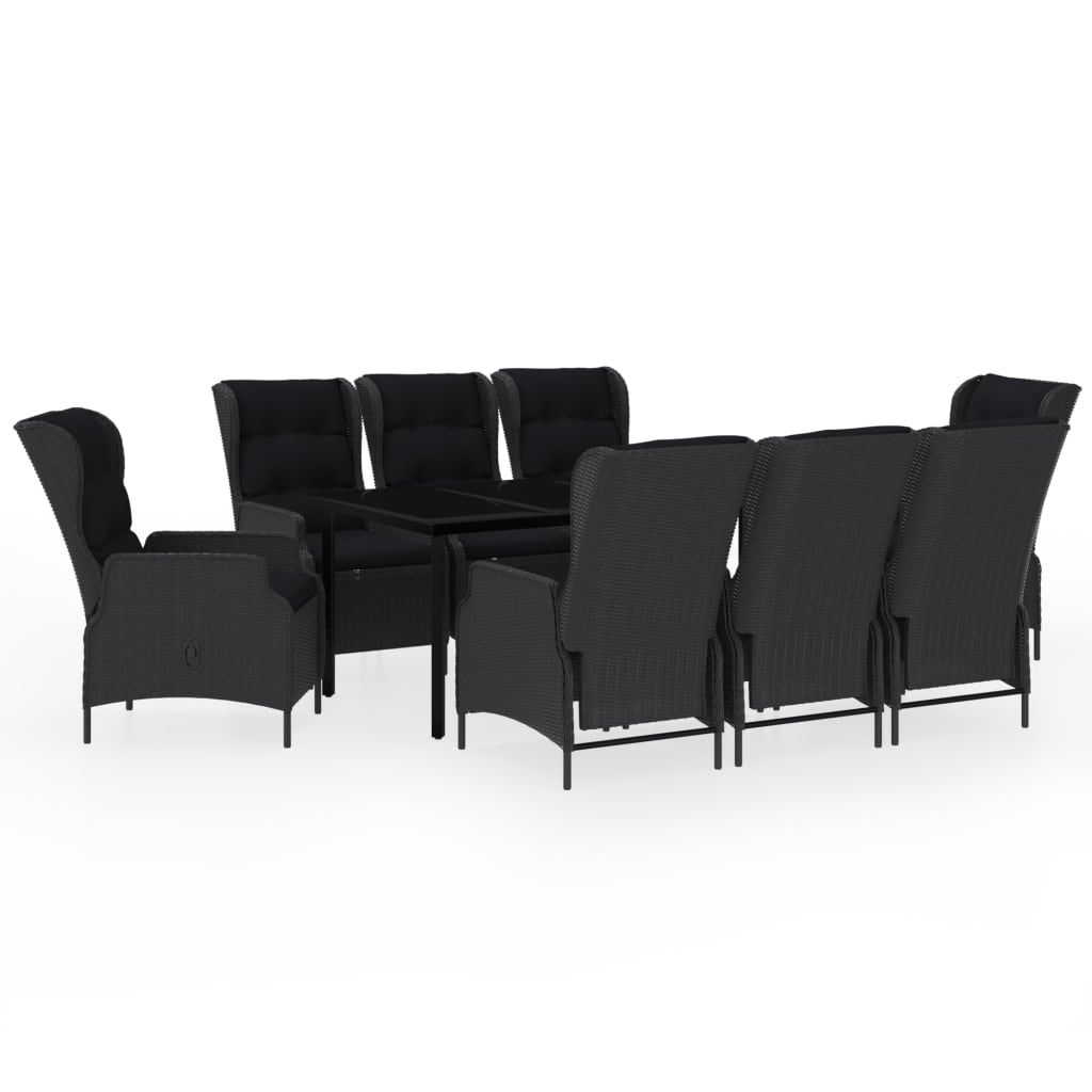 Set Mobili da Pranzo per Giardino 9 pz Grigio Scuro - homemem39