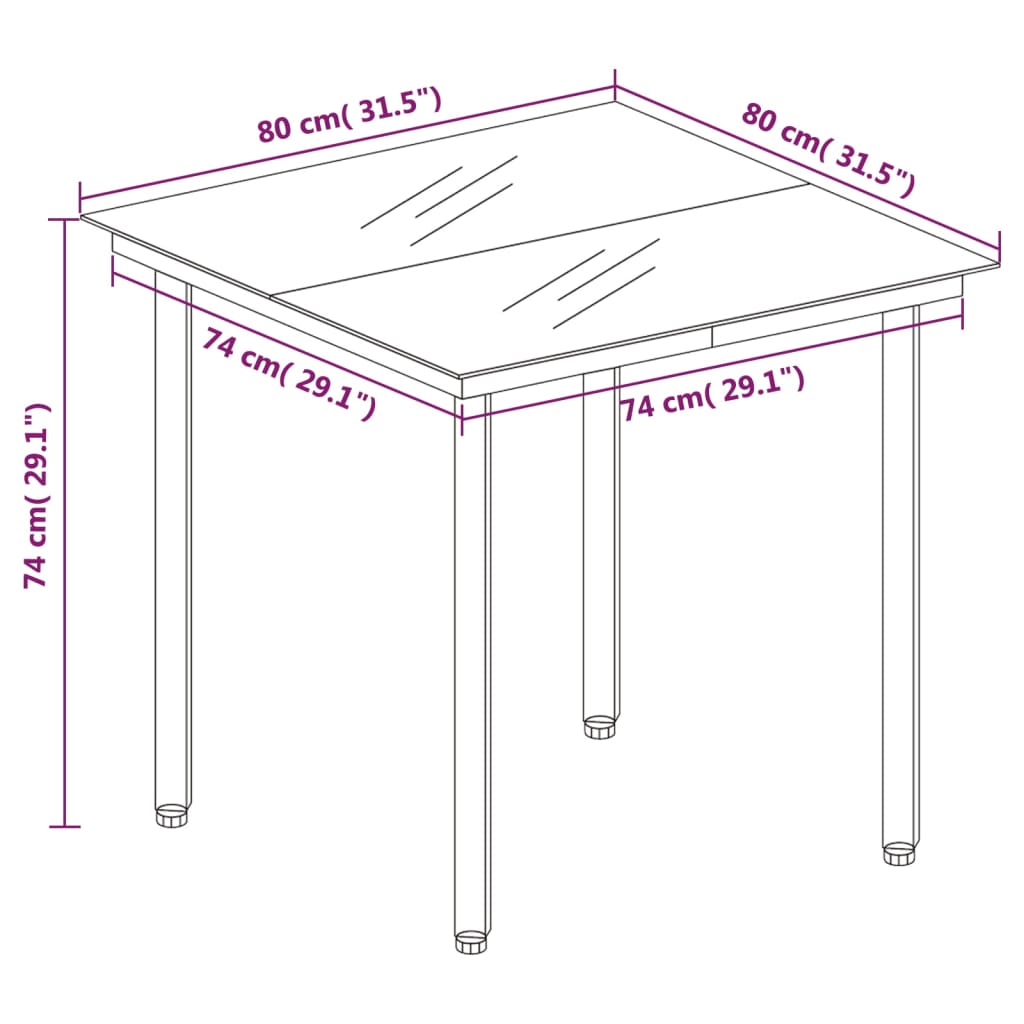Set da Pranzo da Giardino 3 pz Grigio Chiaro | homemem39