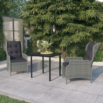 Set da Pranzo da Giardino 3 pz Grigio Chiaro | homemem39