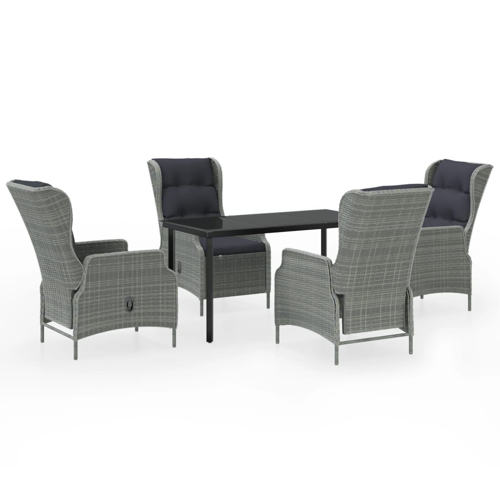 Set Mobili da Pranzo per Giardino 5 pz Grigio Chiaro | homemem39