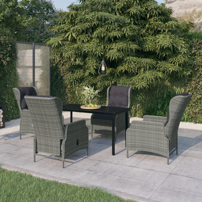 Set Mobili da Pranzo per Giardino 5 pz Grigio Chiaro | homemem39