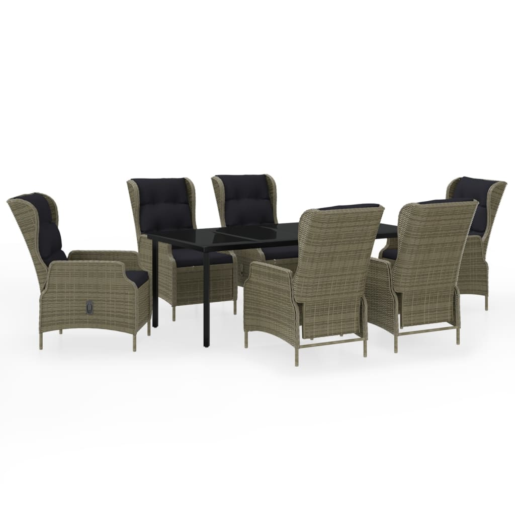 Set da Pranzo da Giardino 7 pz Marrone | homemem39