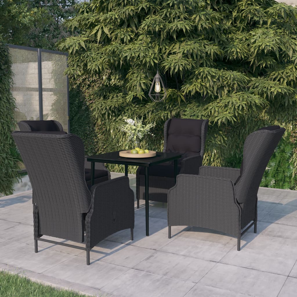 Set da Pranzo da Giardino 5 pz Grigio Scuro - homemem39