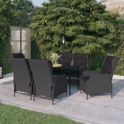 Set da Pranzo da Giardino 7 pz Grigio Scuro - homemem39