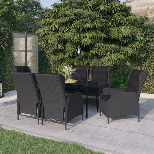 Set da Pranzo da Giardino 7 pz Grigio Scuro - homemem39