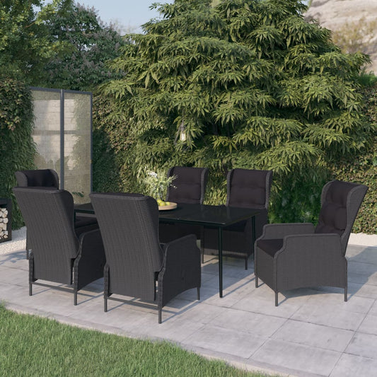 Set da Pranzo da Giardino 7 pz Grigio Scuro