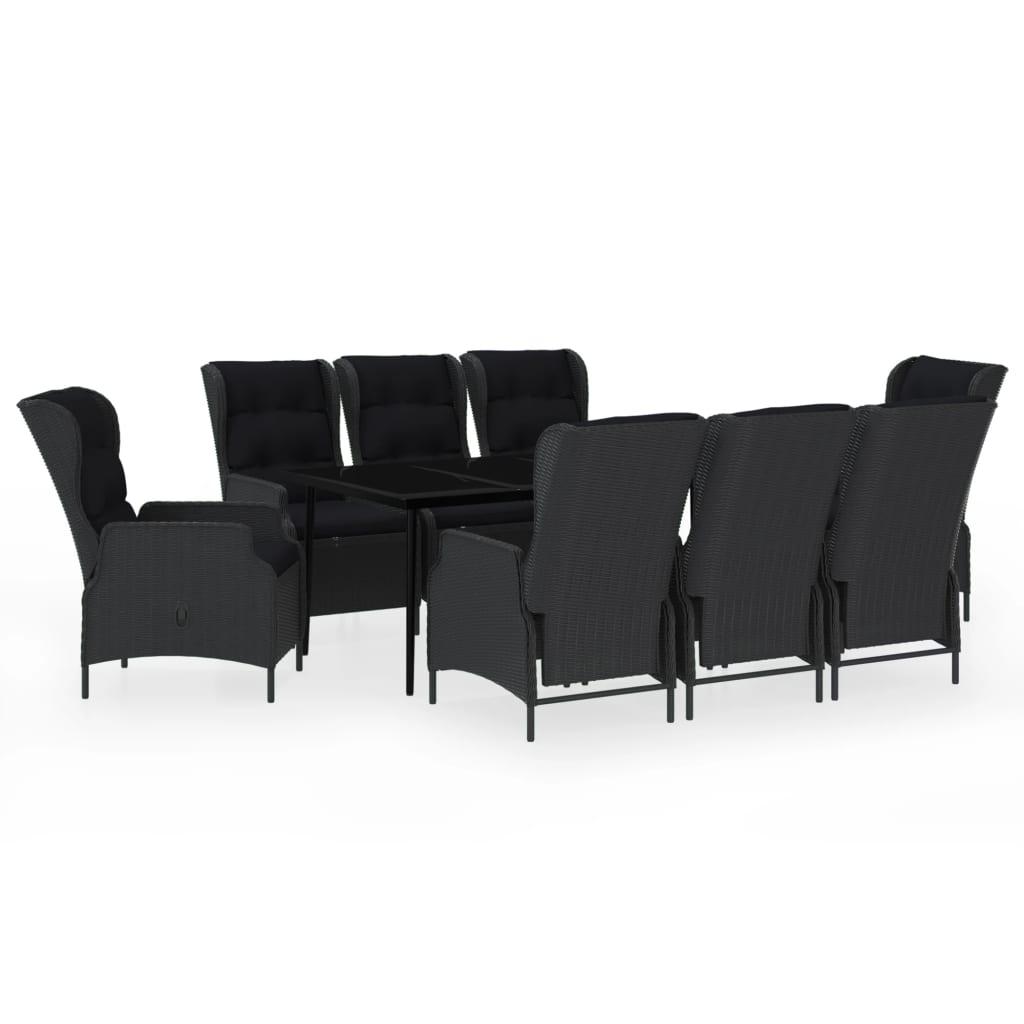 Set Mobili da Pranzo per Giardino 9 pz Grigio Scuro | homemem39