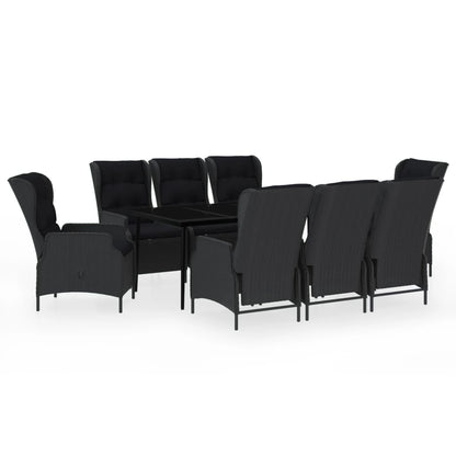 Set Mobili da Pranzo per Giardino 9 pz Grigio Scuro | homemem39