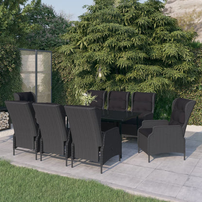 Set Mobili da Pranzo per Giardino 9 pz Grigio Scuro | homemem39